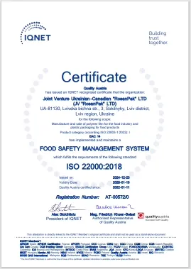 IQNet ISO 22000:2018